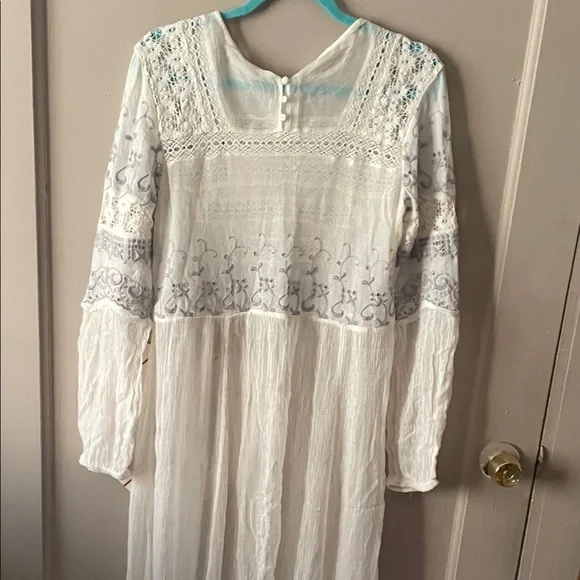 Free People White and Gray Long Sleeve Dress - Picture 10 of 10